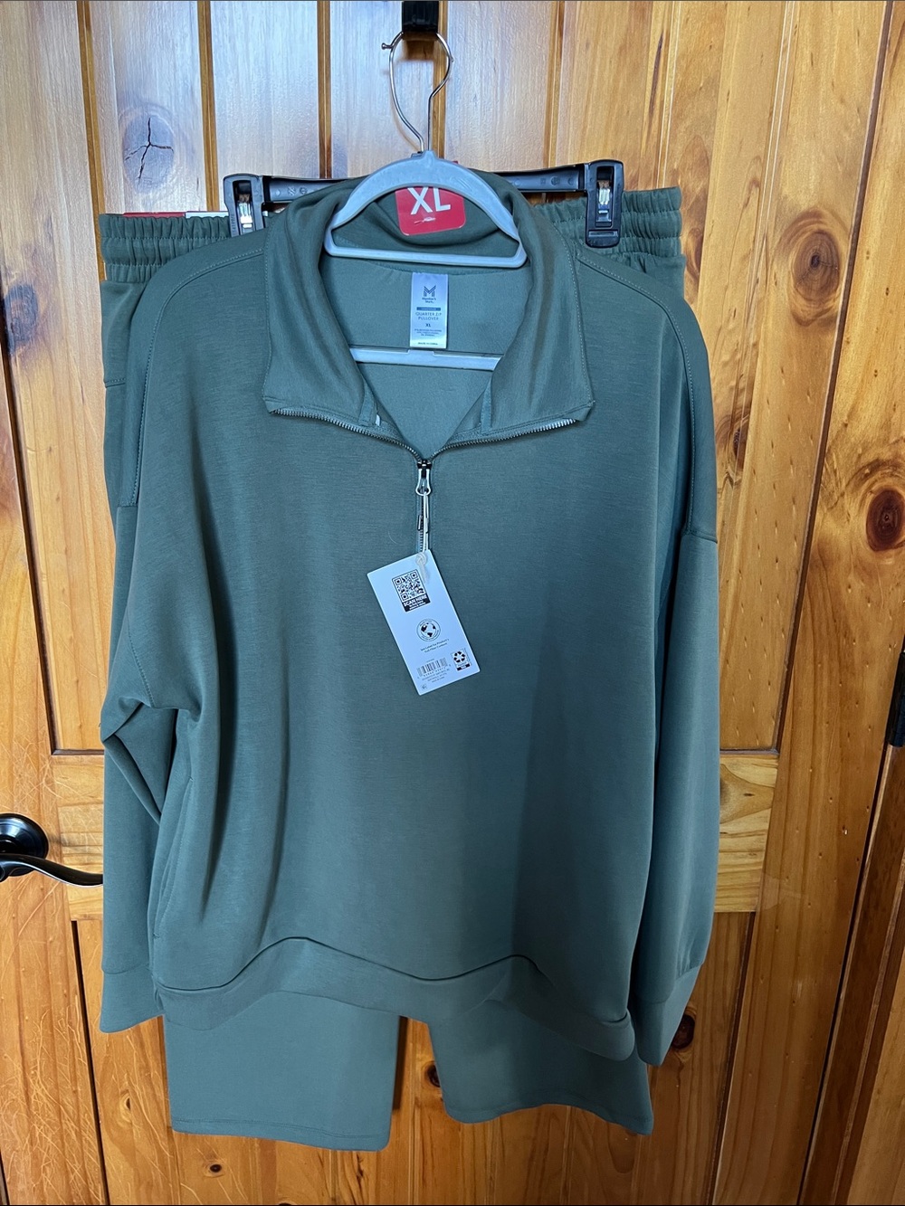 Relaxed Half-Zip Jacket in Olive Green